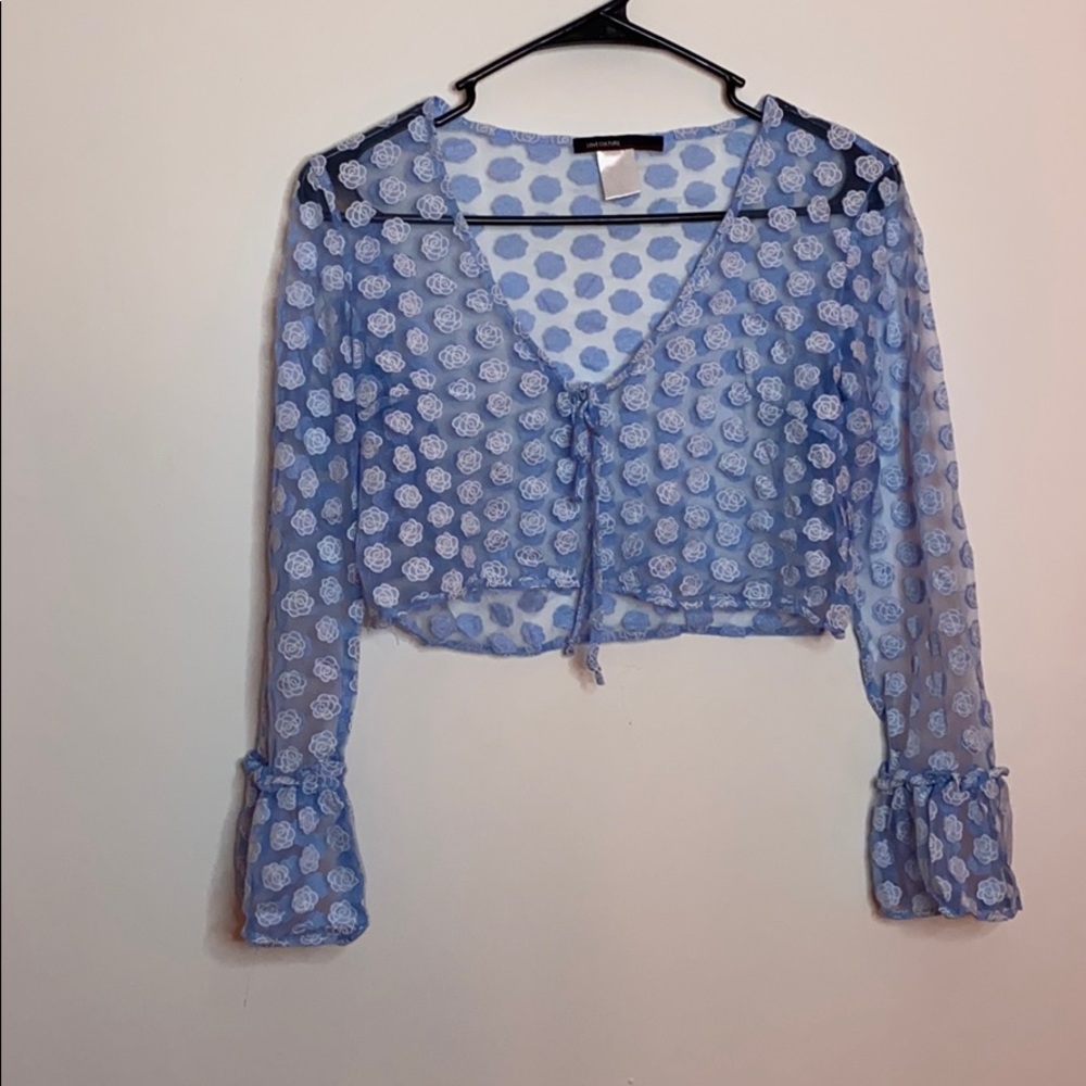 Sheer long sleeve top